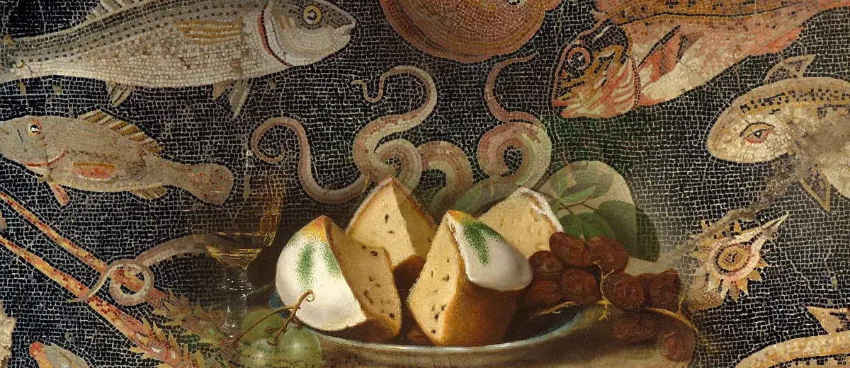 Ancent Roman food depicted in Roman fresco