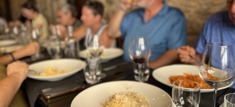sipping Barolo on Rome Food Tour