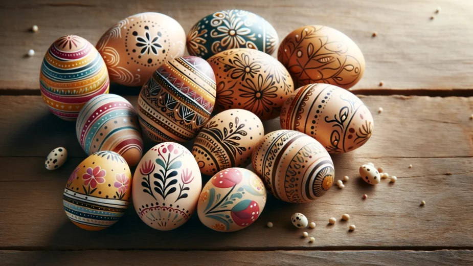 decorated easter eggs in italy