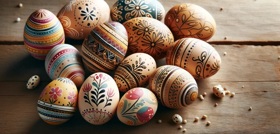 decorated easter eggs in italy