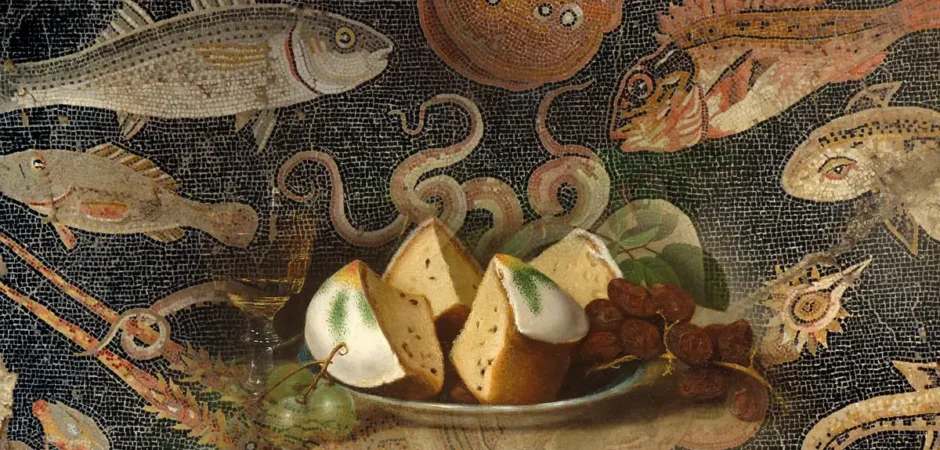 Ancent Roman food depicted in Roman fresco
